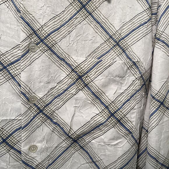 FRIED WATER Vintage Textured Crinkle Western Long Sleeve No Iron Button Down- M - Picture 6 of 9